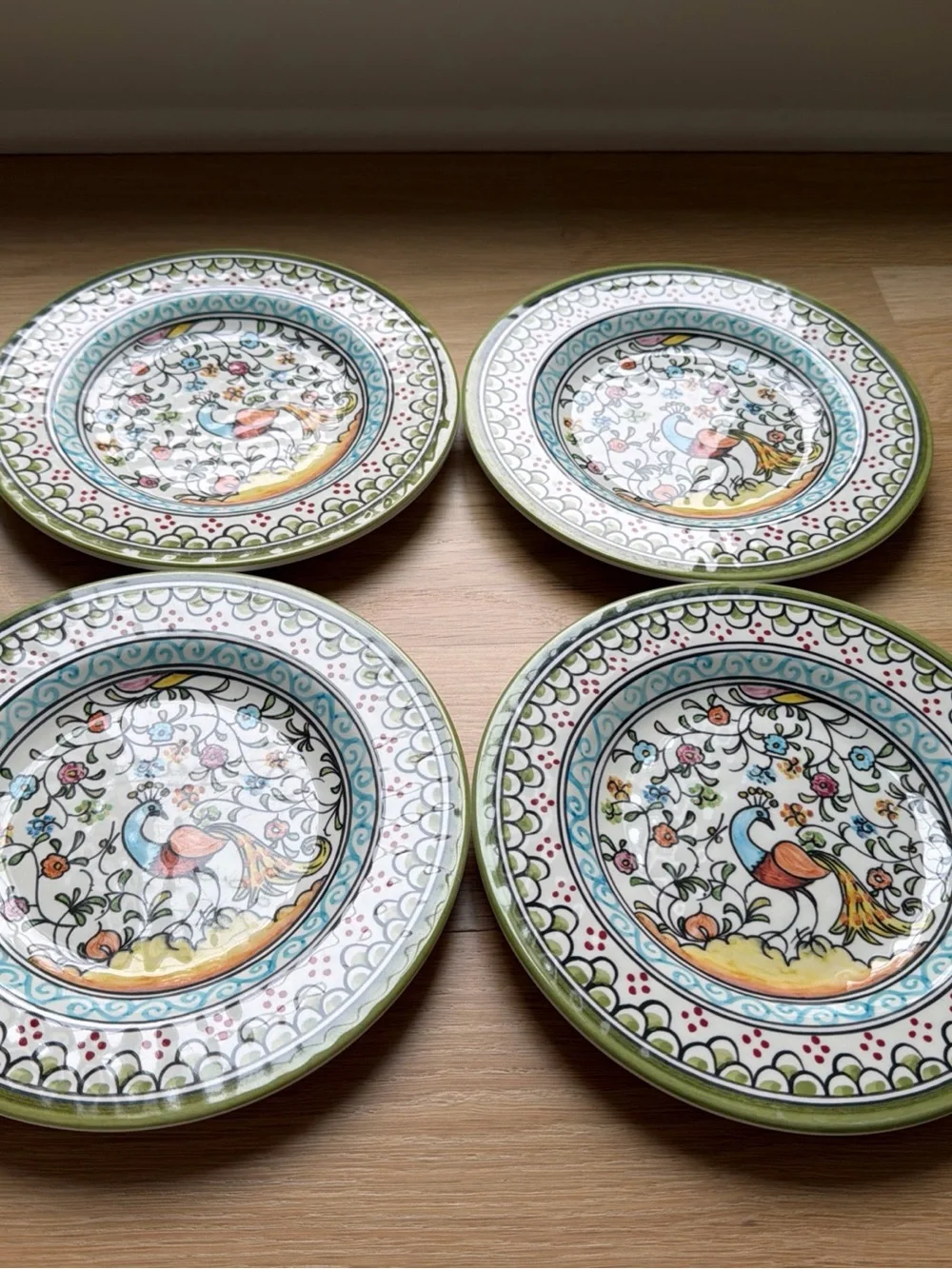 Rare Set of 4 Mixed Williams Sonoma Melamine Nazari Salad Plates 8.75”
